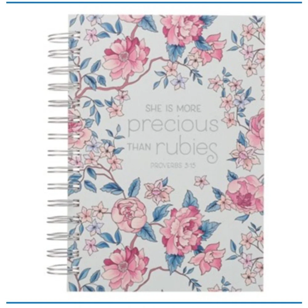 Floral Spiral Notebook - Pink and Blue